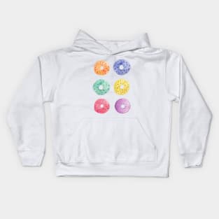 Colorful Watercolor Donuts Kids Hoodie